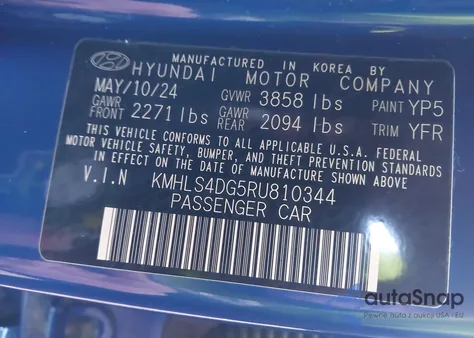 2024 Hyundai Elantra Sel from USA, damaged, VIN KMHLS4DG5RU810344